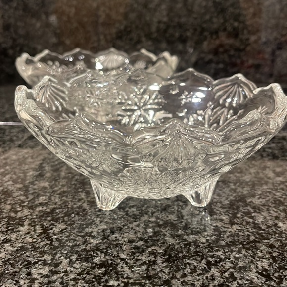 2 Snack Serving Bowls Glass, snack Plates Bowl Serving, - Picture 2 of 10